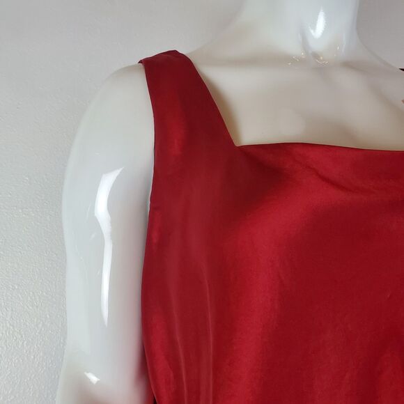 Vintage 90's Nordstrom Plus Size Maroon Silk Tank - Picture 4 of 5